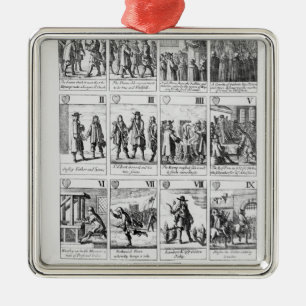 Playing cards metal ornament