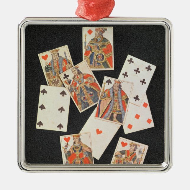 Playing Cards Metal Ornament (Front)