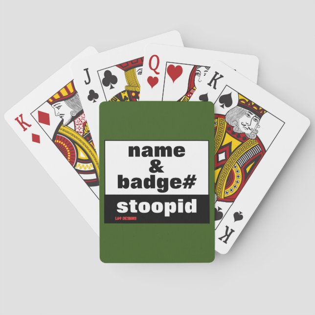 playing cards "NAME & BADGE#" (Back)