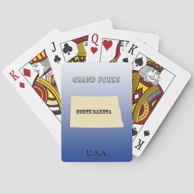 Playing Cards - North Dakota State Map with City (Back)