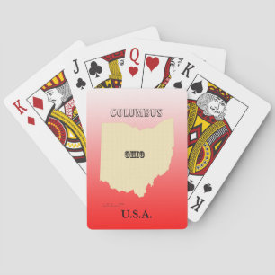 Playing Cards - Ohio State Map with City