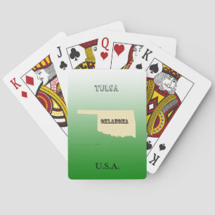 Playing Cards - Oklahoma State Map with City