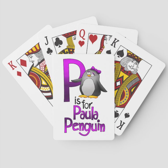 Playing Cards, P is for Paula Penguin Cards (Back)