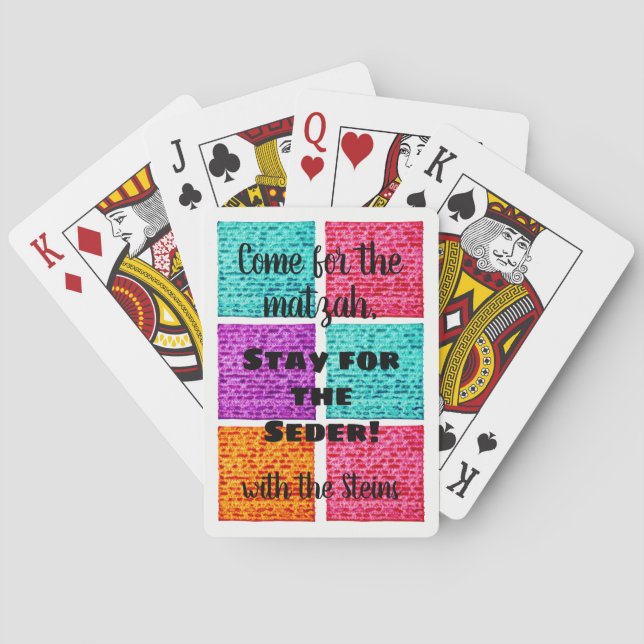 Playing Cards Passove Funny Colourful Matzah (Back)