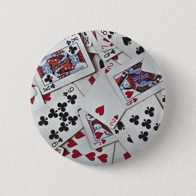 Playing Cards Poker Games Queen King 2 Inch Round Button (Front)