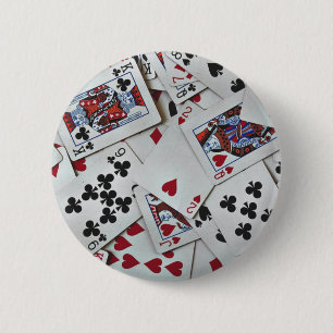 Playing Cards Poker Games Queen King 2 Inch Round Button