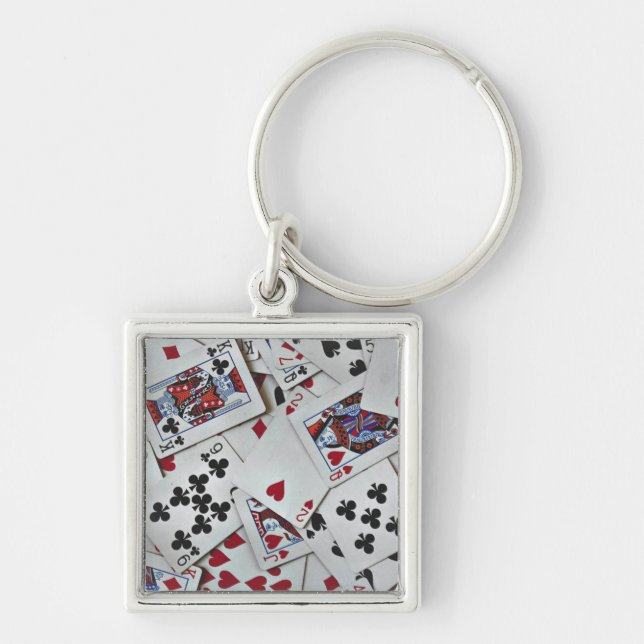 Playing Cards Poker Games Queen King Keychain (Front)