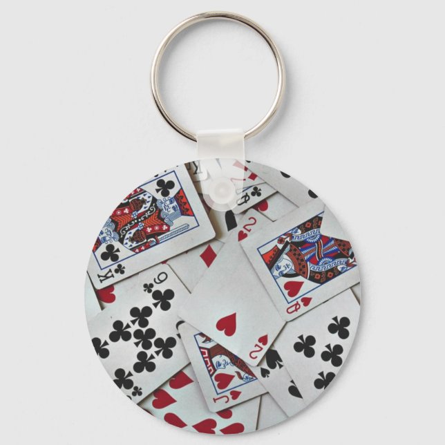 Playing Cards Poker Games Queen King Keychain (Front)