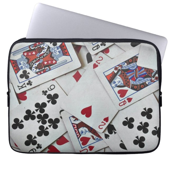 Playing Cards Poker Games Queen King Laptop Sleeve (Front)