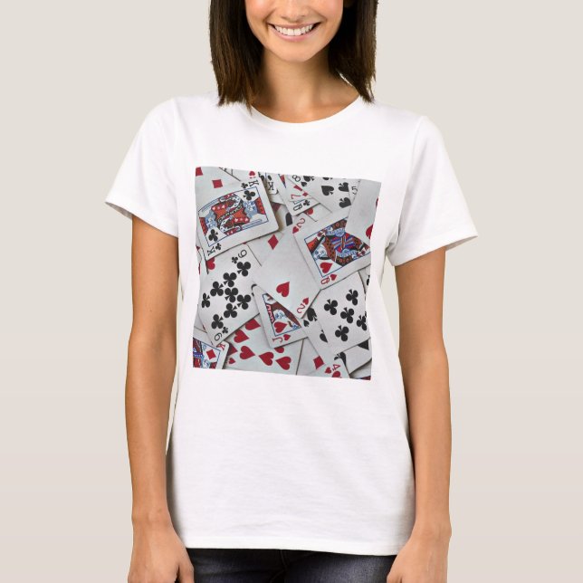 Playing Cards Poker Games Queen King T-Shirt (Front)