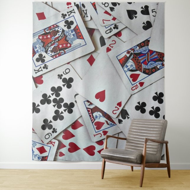 Playing Cards Poker Games Queen King Tapestry (In Situ)