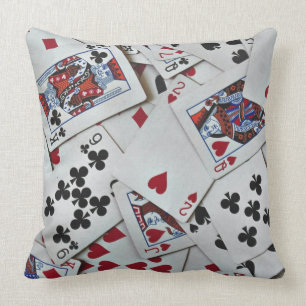 Playing Cards Poker Games Queen King Throw Pillow