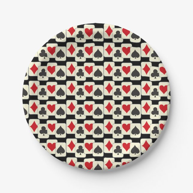 Playing Cards Quartet Paper Plate (Front)