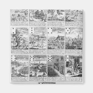 Playing cards satirizing "bubble" ventures magnet
