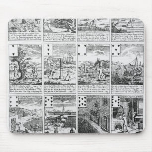 Playing cards satirizing "bubble" ventures mouse pad