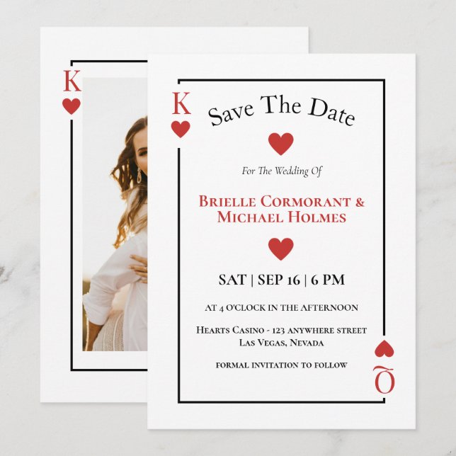 Playing Cards Save the Date Las Vegas Wedding  (Front/Back)