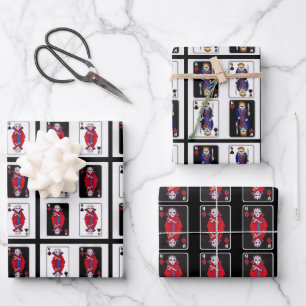 Playing Cards Skeleton King and Queen of All Suits Wrapping Paper Sheet