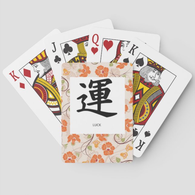 Playing CARDS, STANDARD INDEX, KANJI SYMBOL "LUCK" Cards (Back)