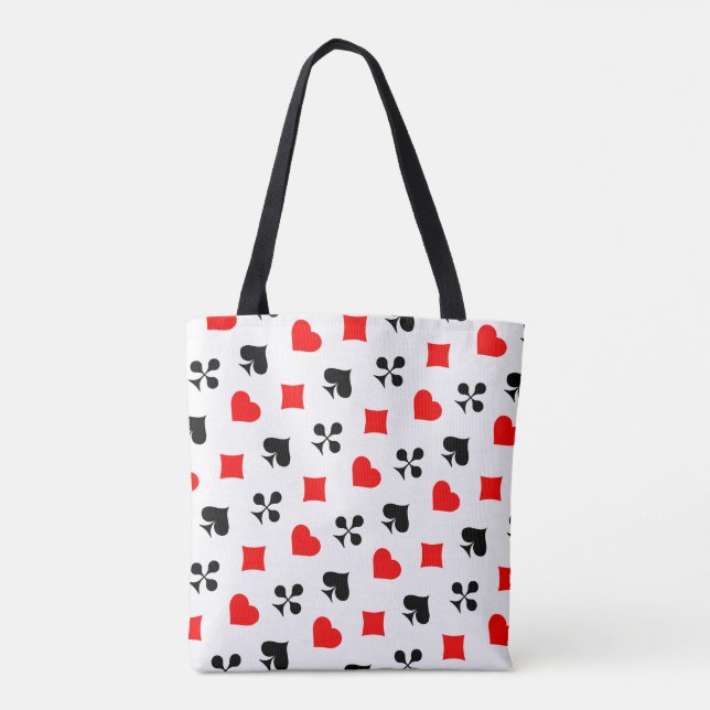 Playing Cards Suits Club Diamond Spade Heart Tote Bag (Back)