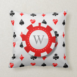 Playing Cards Suits Throw Pillow
