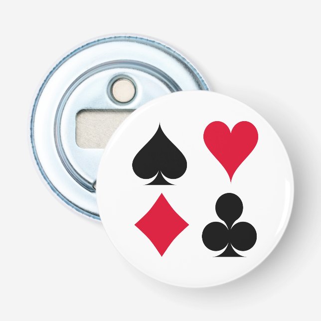 Playing cards symbols pattern bottle opener (Front)