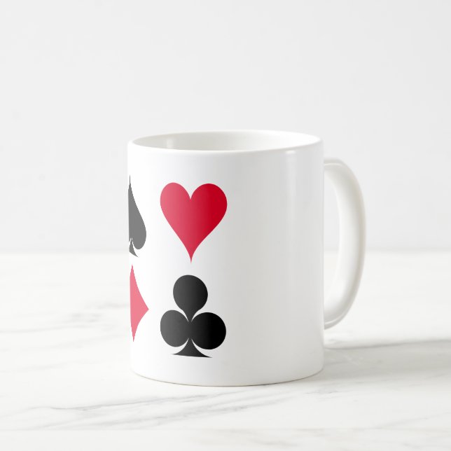 Playing cards symbols pattern coffee mug (Front Right)