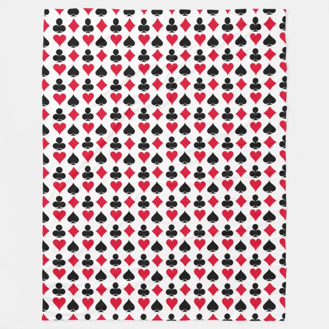 Playing cards symbols pattern fleece blanket (Front)