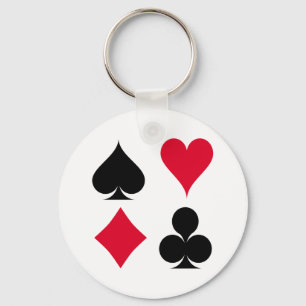 Playing cards symbols pattern keychain