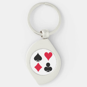 Playing cards symbols pattern keychain