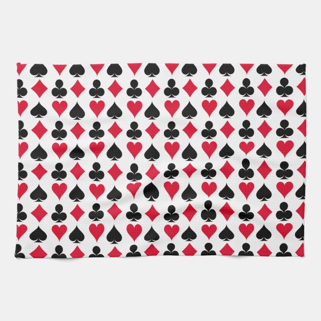Playing cards symbols pattern kitchen towel (Horizontal)