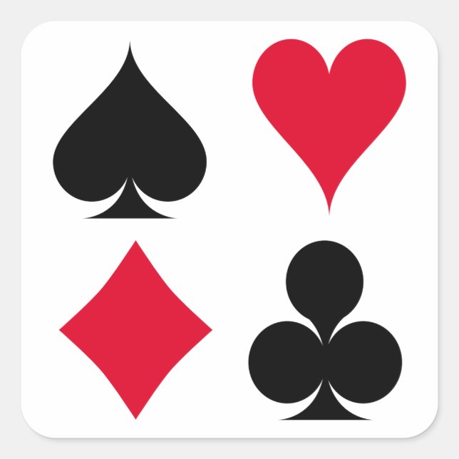 Playing cards symbols pattern square sticker (Front)