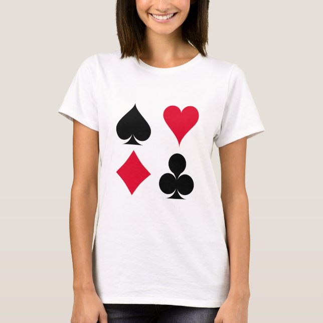 Playing cards symbols pattern T-Shirt (Front)
