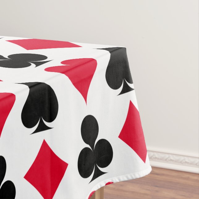 Playing cards symbols pattern tablecloth (In Situ)