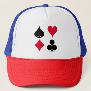 Playing cards symbols pattern trucker hat