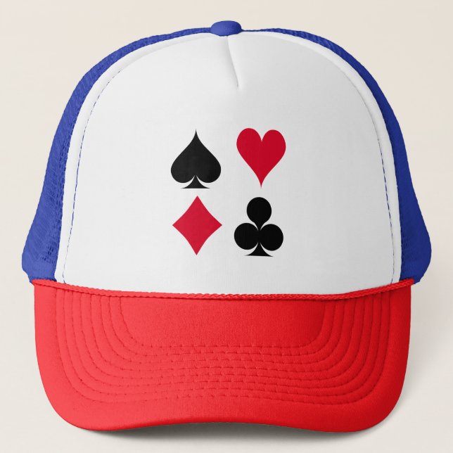 Playing cards symbols pattern trucker hat (Front)