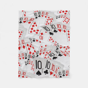 Playing Cards Tens In A Layered Pattern, Fleece Blanket