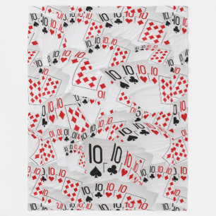 Playing Cards Tens In A Layered Pattern, Fleece Blanket