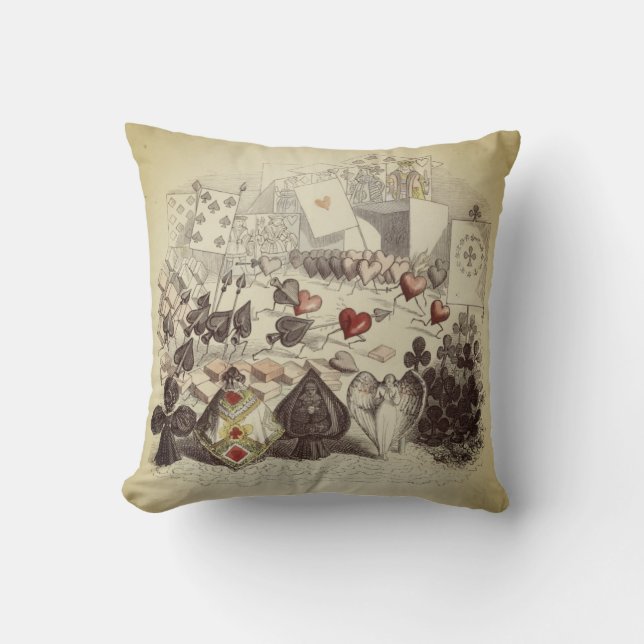 Playing Cards Throw Pillow (Front)