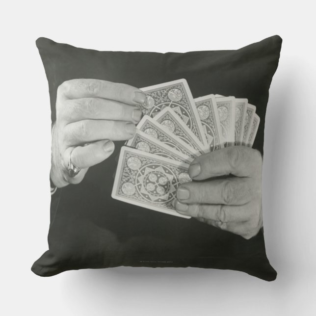 Playing Cards Throw Pillow (Front)