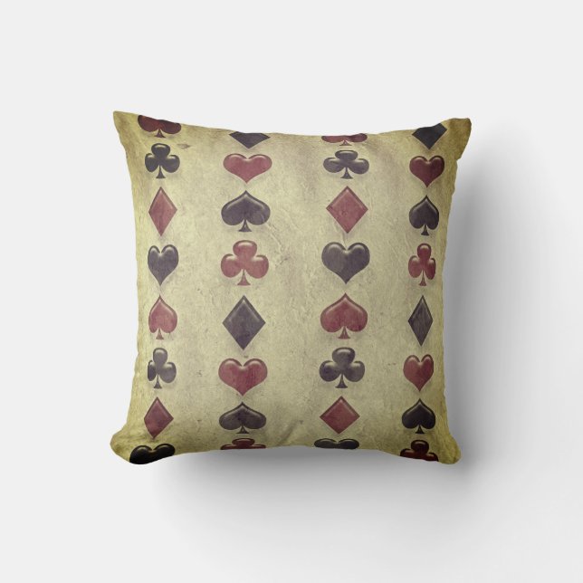 Playing Cards Throw Pillow (Front)