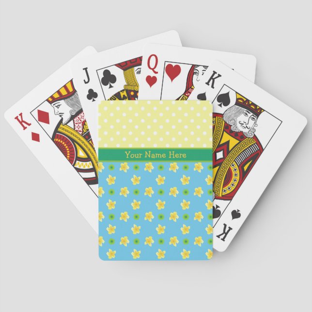 Playing Cards to Personalize: Primroses, Polkas (Back)