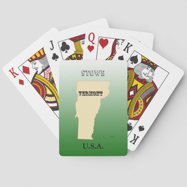 Playing Cards - Vermont State Map with City (Back)