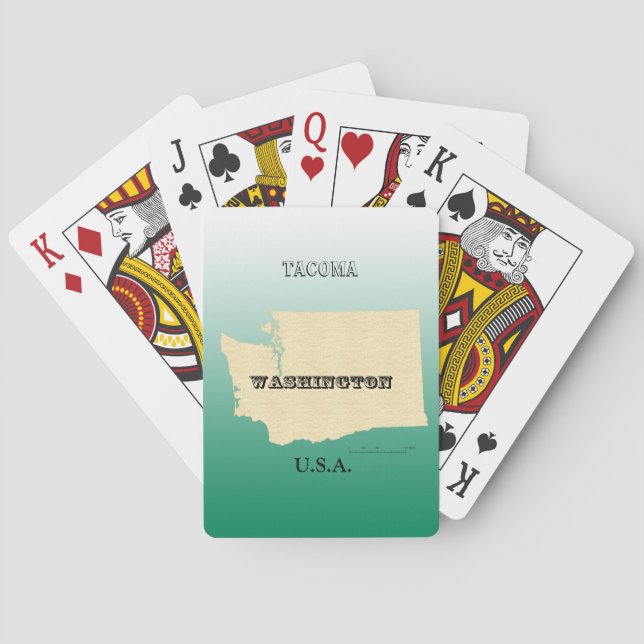 Playing Cards - Washington State with City Name (Back)
