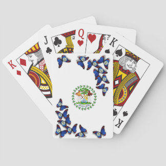 Playing cards  with Belize Flag on Butterfly.