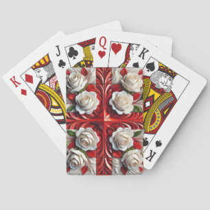 Playing Cards with English Roses Design