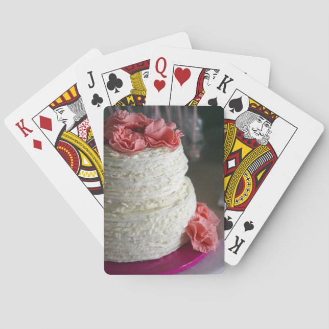 Playing Cards with pink and white cake on the back (Back)