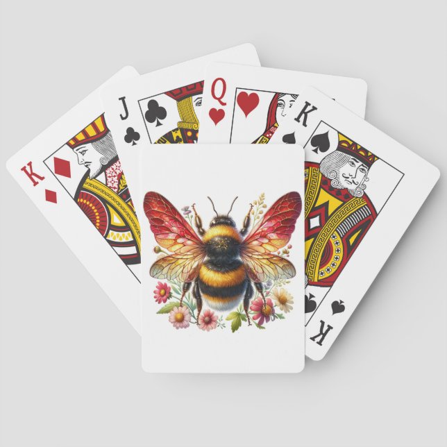 Playing Cards with Red Winged Bee  (Back)