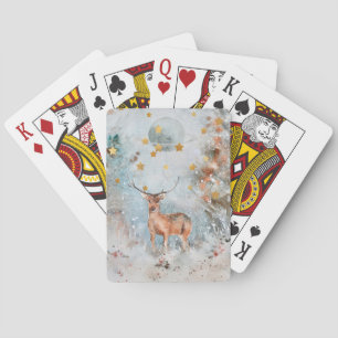 Playing Cards with Winter Deer