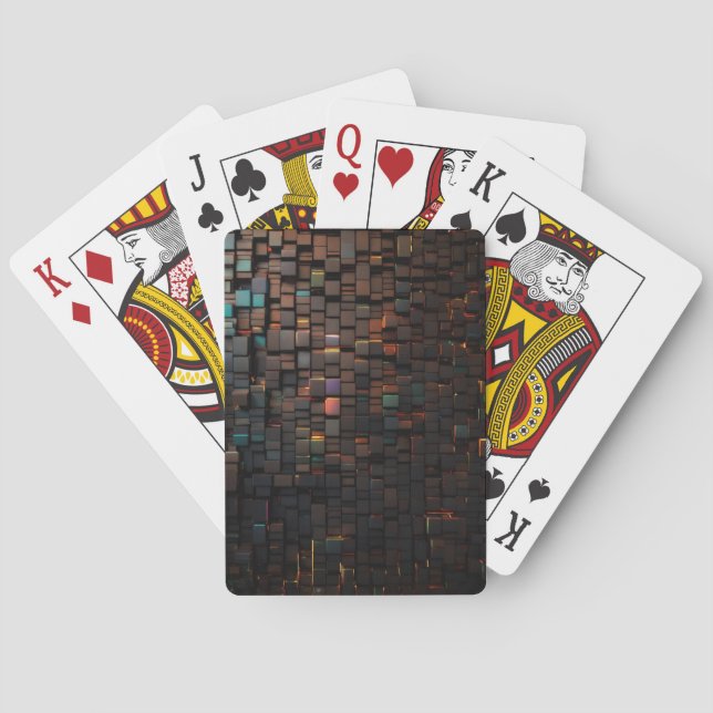 Playing cards with wooden bricks art (Back)