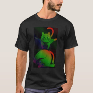 Playing Cat Acrobatic Movements Cool Cat Mom Cat T-Shirt